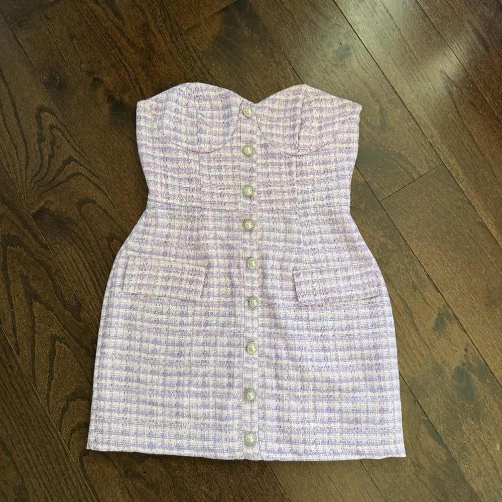 Tweed strapless dress